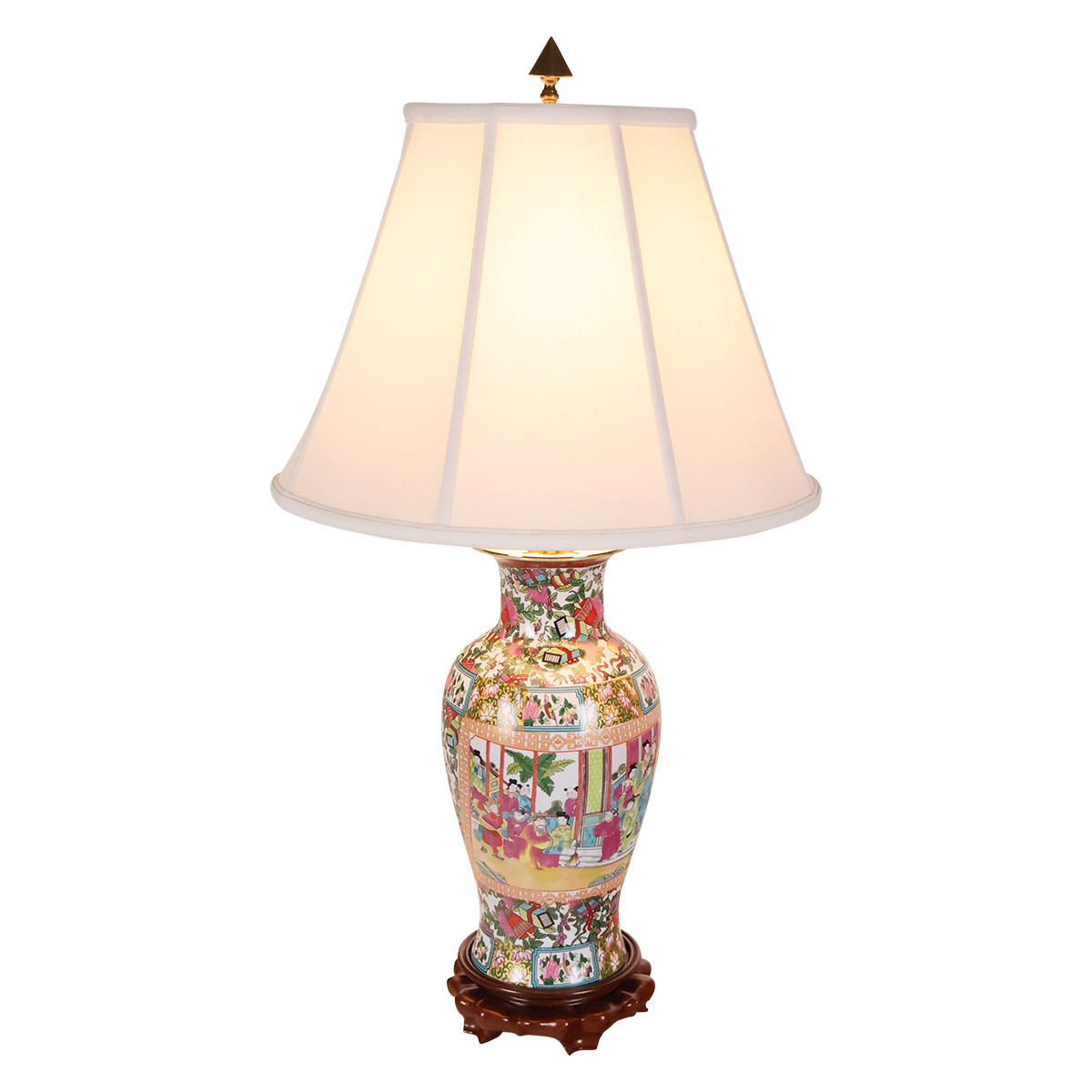 Find Elegant Rose Medallion Table Lamps , Handpainted with