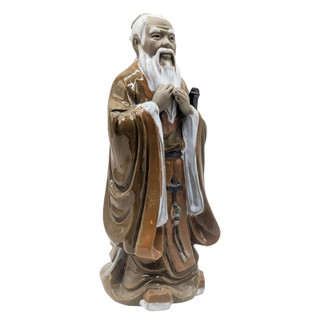 Ceramic Buddhist Disciple Figurine 8" High