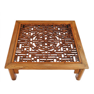 Chinese Antique Coffee Table with Carved Lattice Top