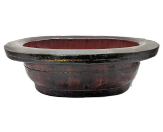 Chinese Antique Baby Bath Wooden Oval Tub