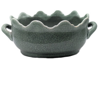 Celadon Oval Clam Shell  Planter