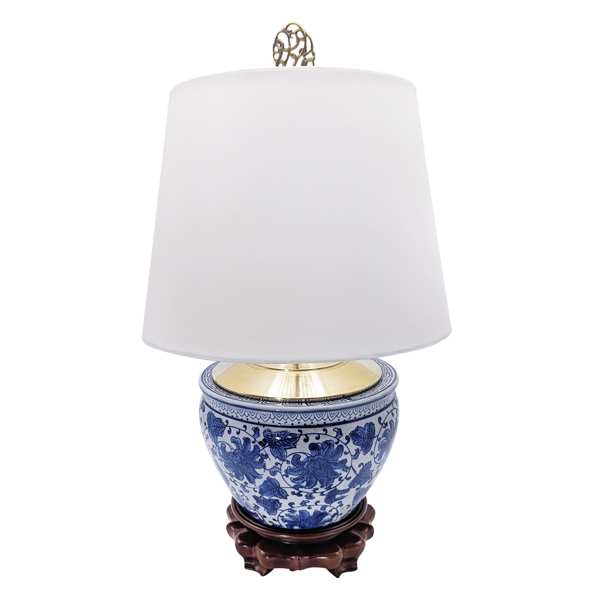 Oriental Furniture WarehouseBlue and White Table Lamp Daisey Chain