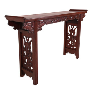 Rosewood Chinese Altar Table With Hand Carved Dragons