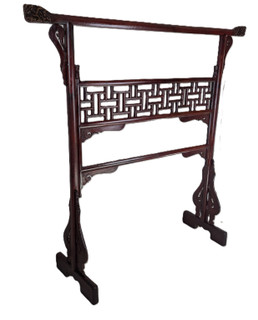 Chinese Robe and Clothing Rack Handcarved Vintage Wooden Stand
