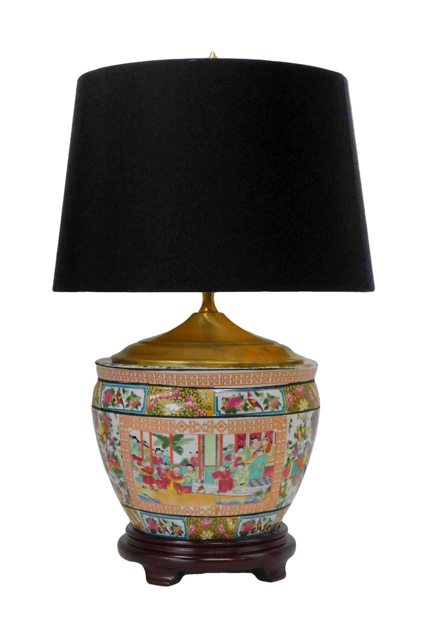 Oriental Furniture Warehouse Table Lamp in Chinese Porcelain with