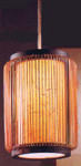 14 by 9 " Somers hanging lamp natural paper with dark walnut trim. FREE SHIPPING