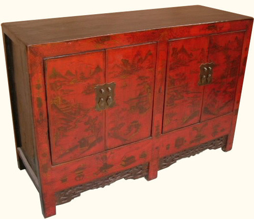 Shanxi antique 50 " wide elmwood painted buffet