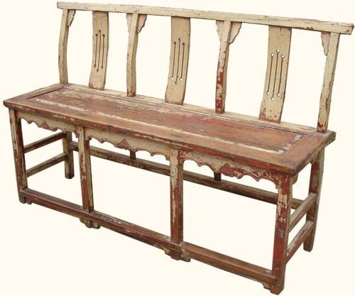 60 inch wide antique three-seater Opera Bench