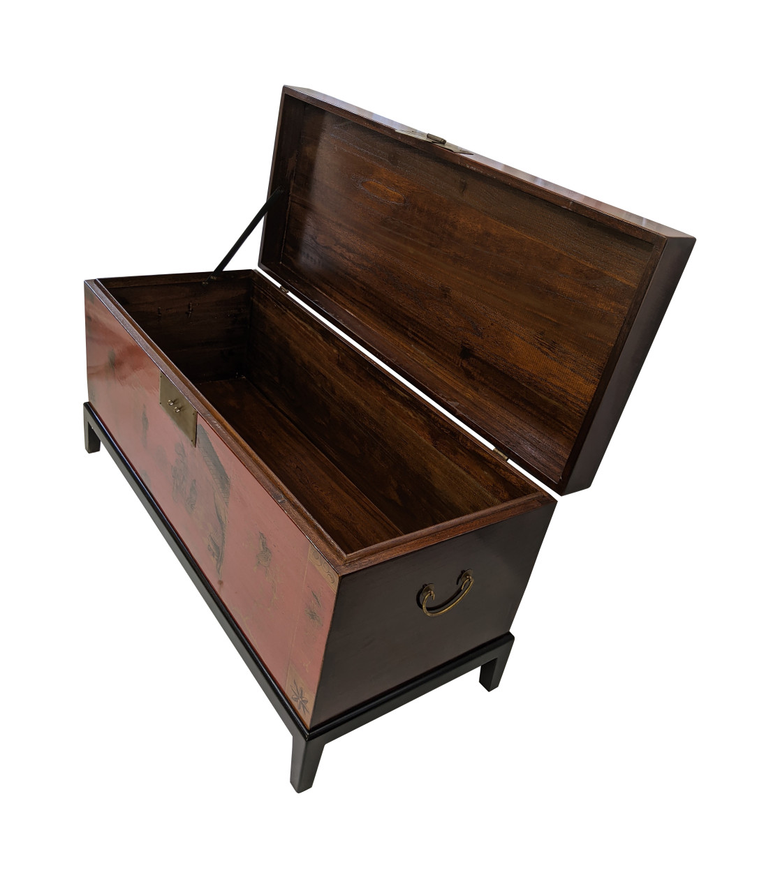 Oriental Furniture Warehouse Chinese Red Lacquer Trunk Antique