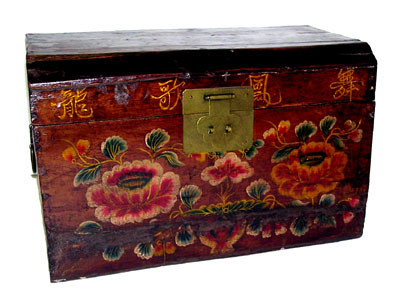 Oriental Furniture Warehouse Rare Chinese Antique Painted Box with