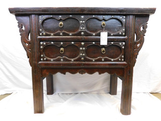Northern Chinese iron handled chest of drawers