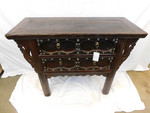 Chinese iron handled chest of drawers