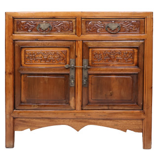 Chinese Antique Cabinet Phoenix Carved Oriental Chest