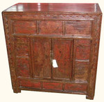 2 door antique cabinet with saw carving