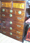 Korean antique 2 pc. Tansu set with 7 drawers and 2 sliding doors.