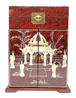 Oriental Furniture Warehouse Chinese Jewelry Box, Black Lacquer