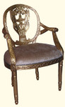 Gold leaf Rococo arm chair with gold fabric