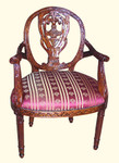 Heavy Carved Oval back Arm Chair