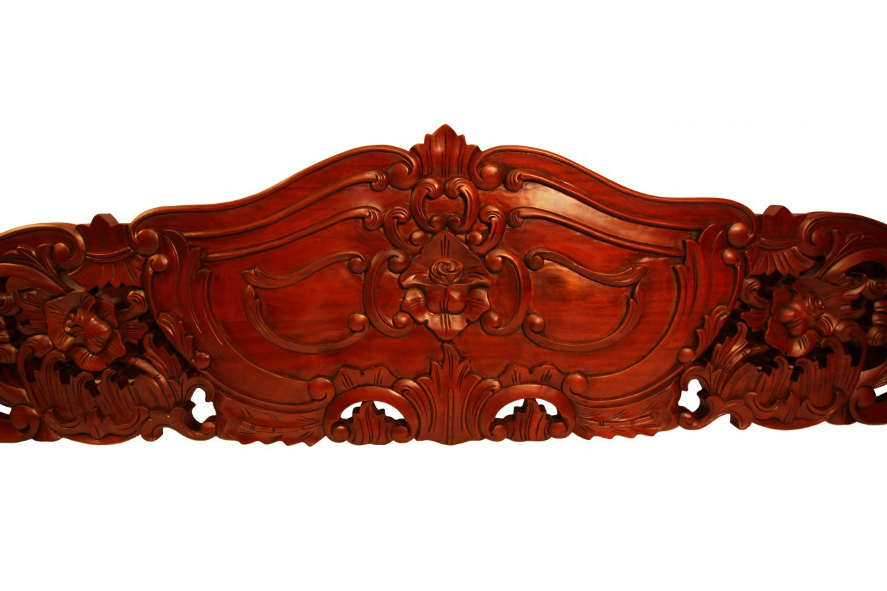 Oriental King Size Bed Carved Mahogany Headboard Oriental Furnishings Furniture Decor