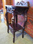 18 by 12 by 37 inch tall hand carved solid wood  French style telephone table
