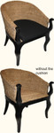 Fan shape living room chair with arms