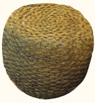 Hyacinth weave and rattan round stool