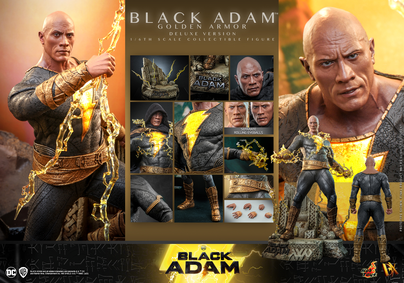 Hot Toys Black Adam Golden Armor Deluxe Version DX31 - KGHobby