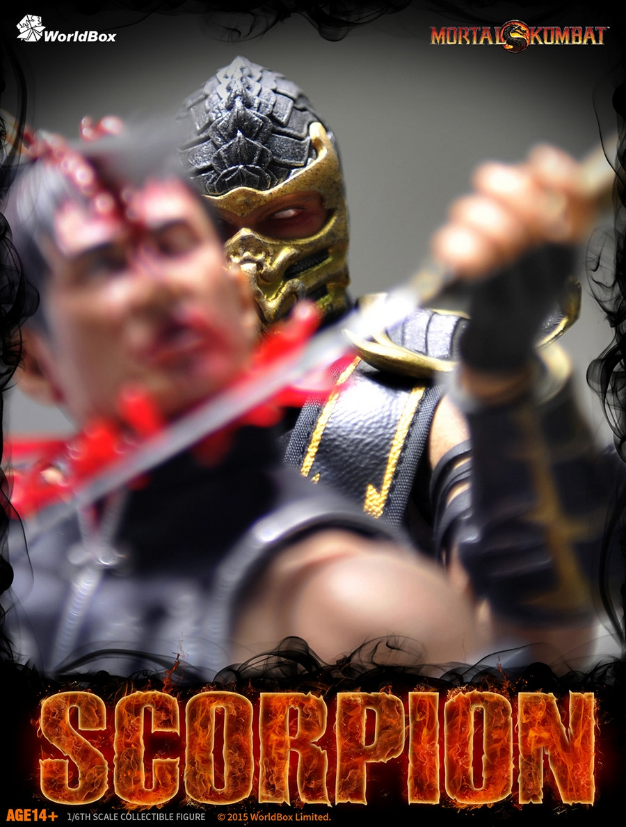 Mortal Kombat 9 Scorpion 1/6 12” Action figure World Box Skull