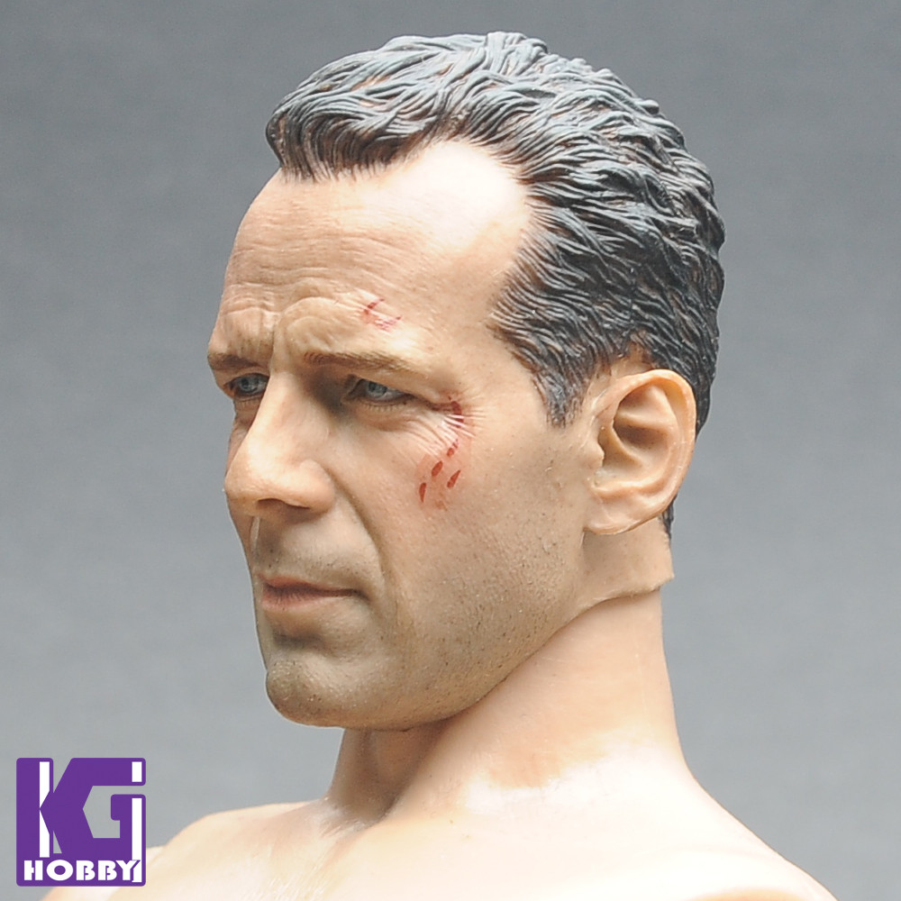 John McClane Die Hard Bruce Willis Kopf 1/6 Head Sculpt Hot Toys Action Figur 