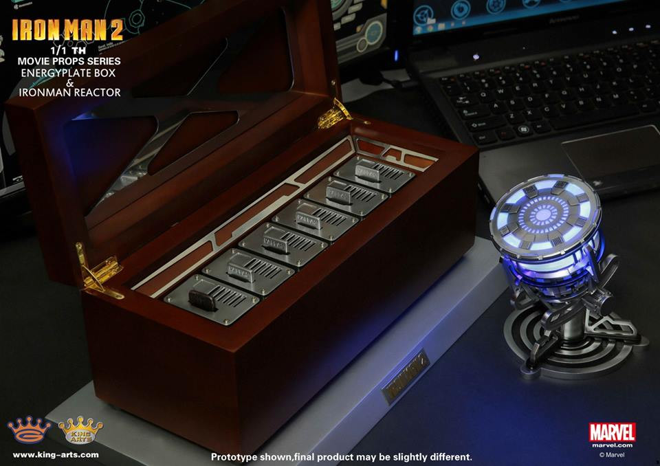 King Arts 1/1 Movie Props Series MPS001 Ironman 2 - Energyplate Wood Box +  Arc Reactor set - KGHobby Toys and Models Store