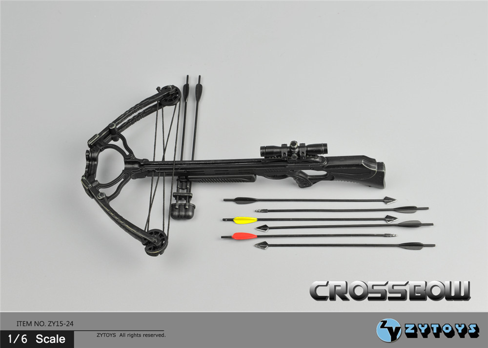 1:6 Scale 12" Action Figure Accessory Plastic Black Crossbow+Arrow Model Toy 