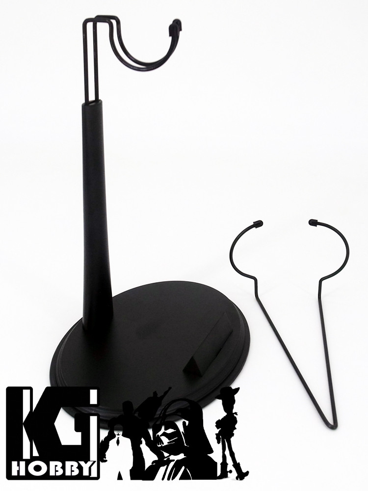 black 1 6 figure display stand with name tag and 2 shape support