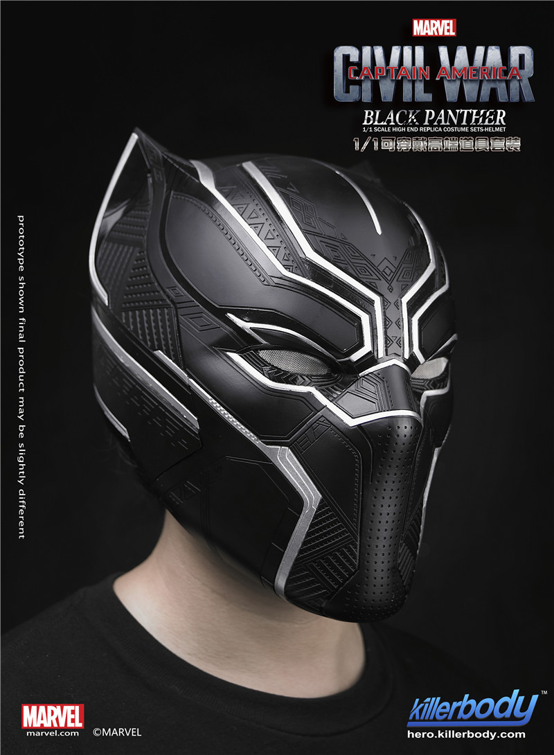 KillerBody C008 1/1 Real Scale Black Panther Wearable Helmet Captain America