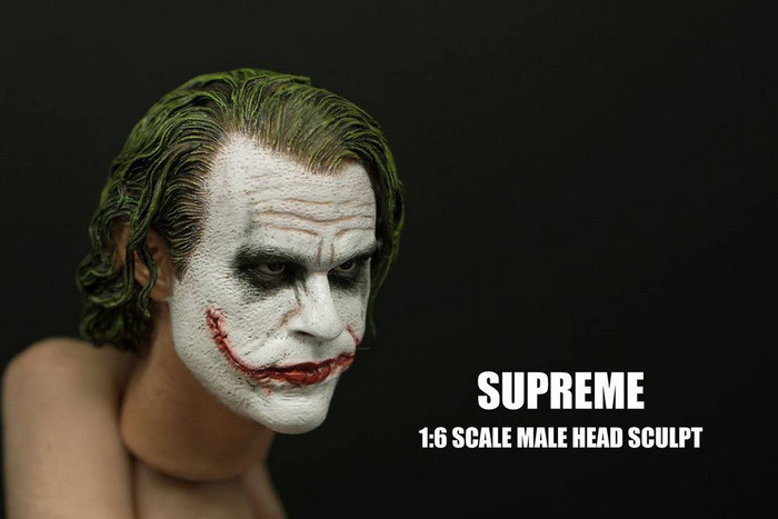 Supreme 1/6 Joker Heath Ledger Head Sculpt Model For 12'' Hot Toys Figure Body 