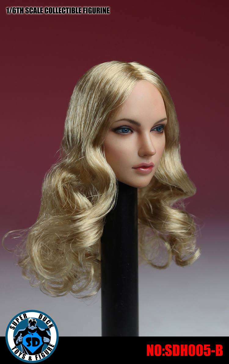Super DUCK 1/6 Female Head Sculpt Brown Curls Hair SDH005A For 12'' Figure Body 
