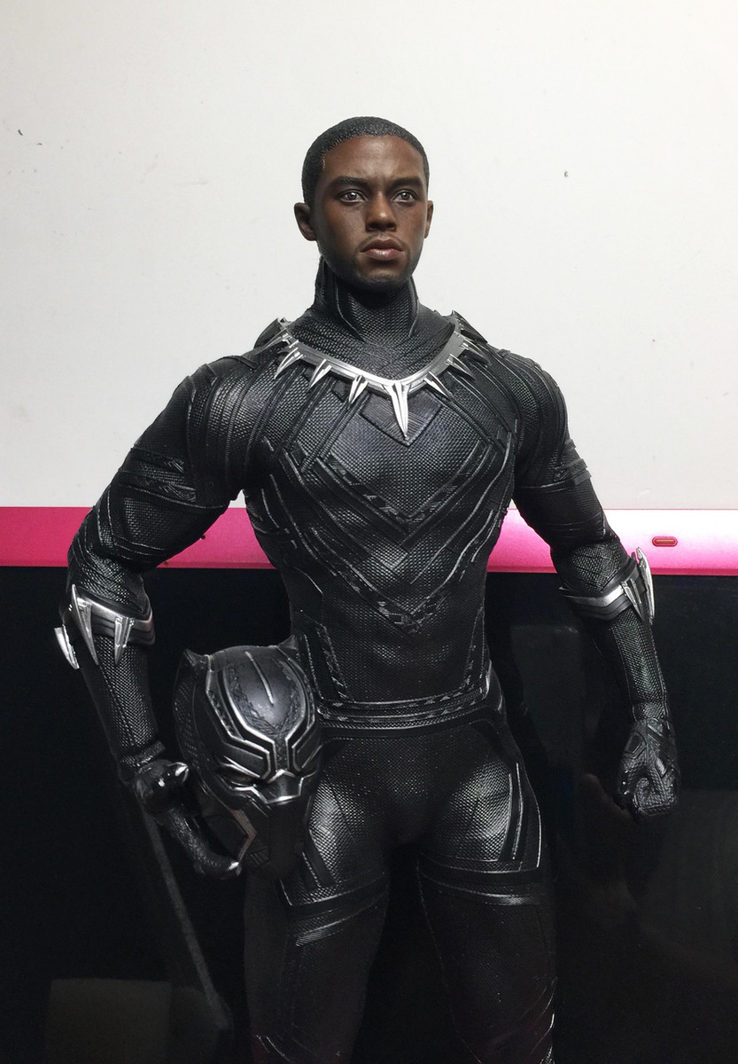 1:6th Black Panther Chadwick Boseman Head Sculpt F 12" HT Male Figure Body Toys 