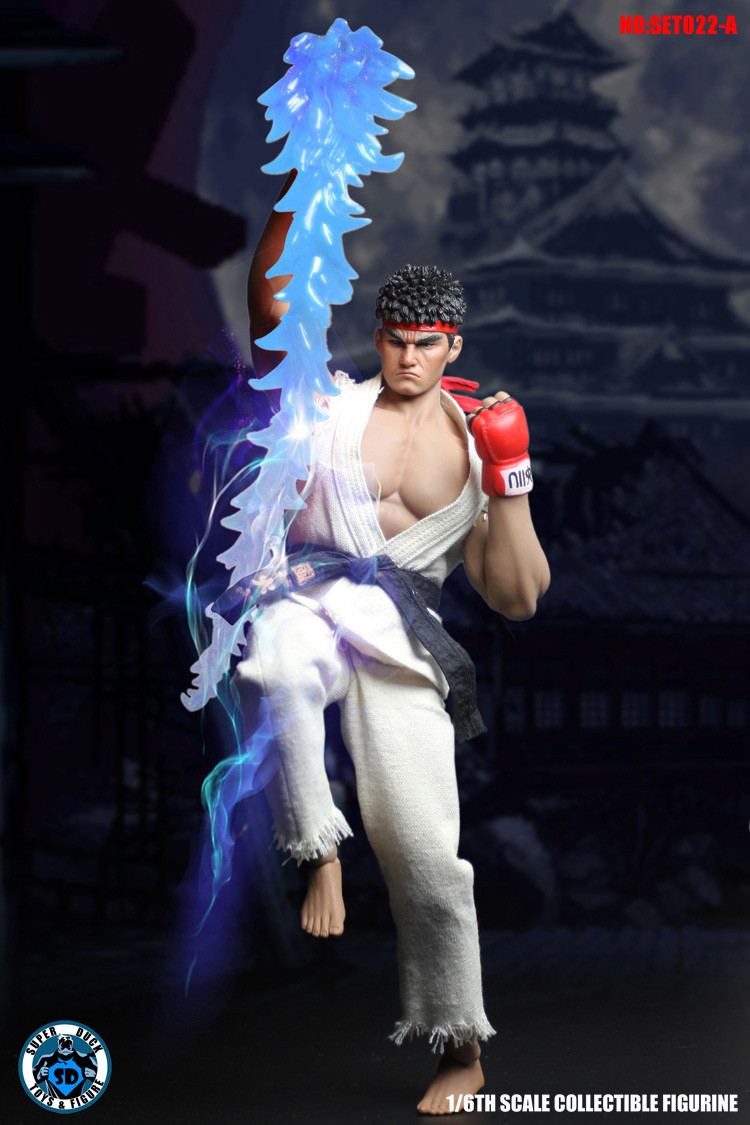 1//6th Street Fighter Black Ryu COSPLAY Clothing+Head Sculpt SUPER DUCK SET022B