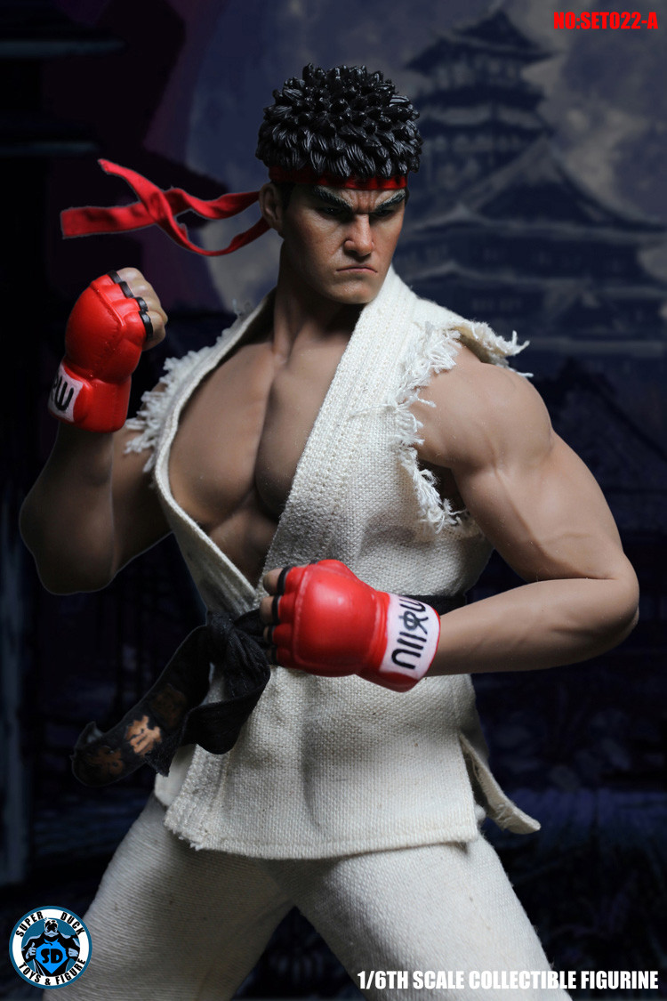 Unpainted 1/18 Street Fighter Ryu Head Sculpt Blank Man Head For 3.75  Figure