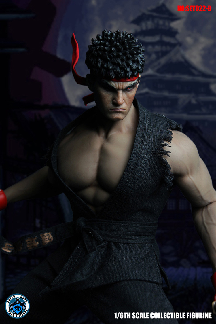 Unpainted 1/18 Street Fighter Ryu Head Sculpt Blank Man Head For 3.75  Figure
