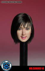  SUPER DUCK SDH007-B 1/6 Scale Asian Girl Head Sculpt Short Black Hair
