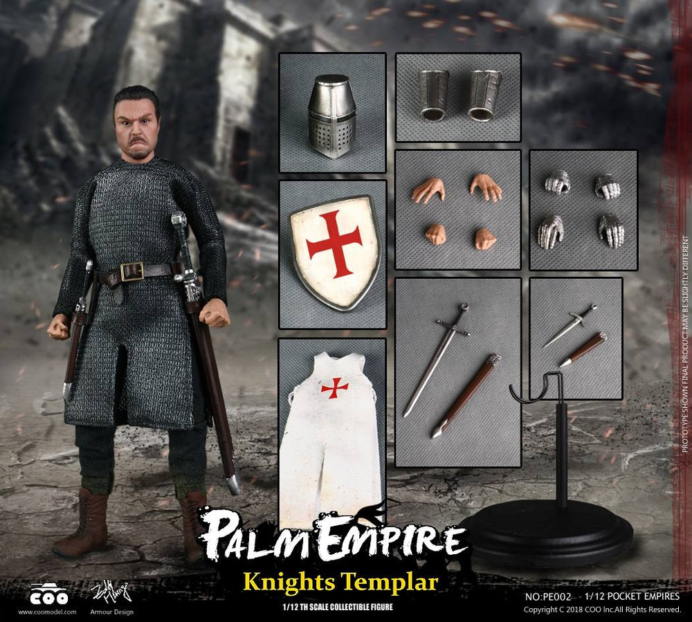 COOMODEL 1 12 POCKET EMPIRES PE002 TEMPLAR KNIGHT ACTION FIGURE