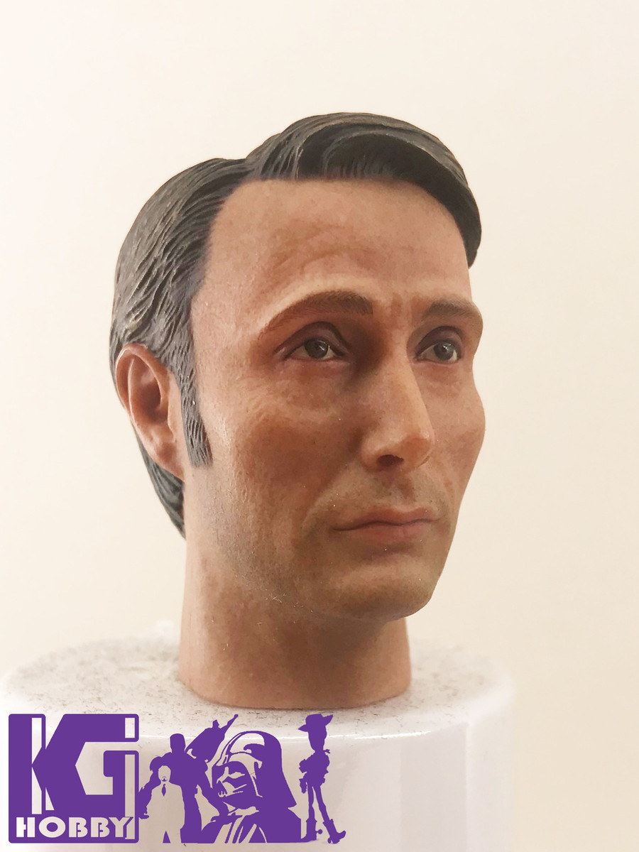 █ Custom Hannibal Mads Mikkelsen 1/6 Head Sculpt for Narrow Shoulder Body ELEVEN 