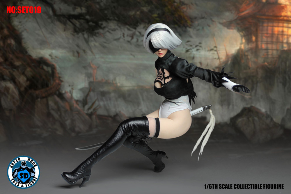 SUPER DUCK SET019 1/6 Nier Automata YoRHa 2B 2.0 Head Sculpt +