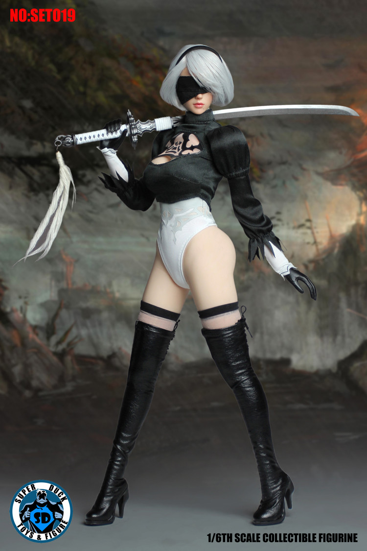 Headsculpt for SUPER DUCK SET015 Cosplay 2B Female 1//6th Scale Action Figure New