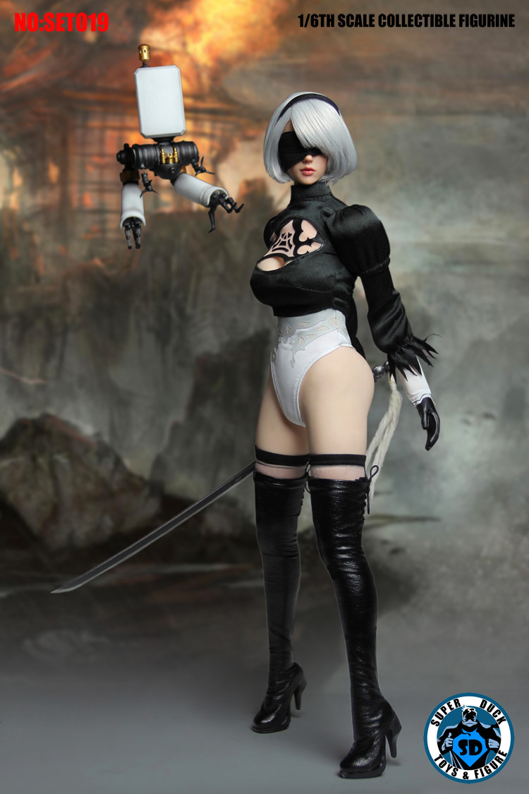 SUPER DUCK SET019 1/6 Nier Automata YoRHa 2B 2.0 Head Sculpt +