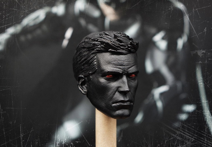 1/6 ARKHAM KNIGHT BATMAN Bruce Wayne Black Version Head Sculpt