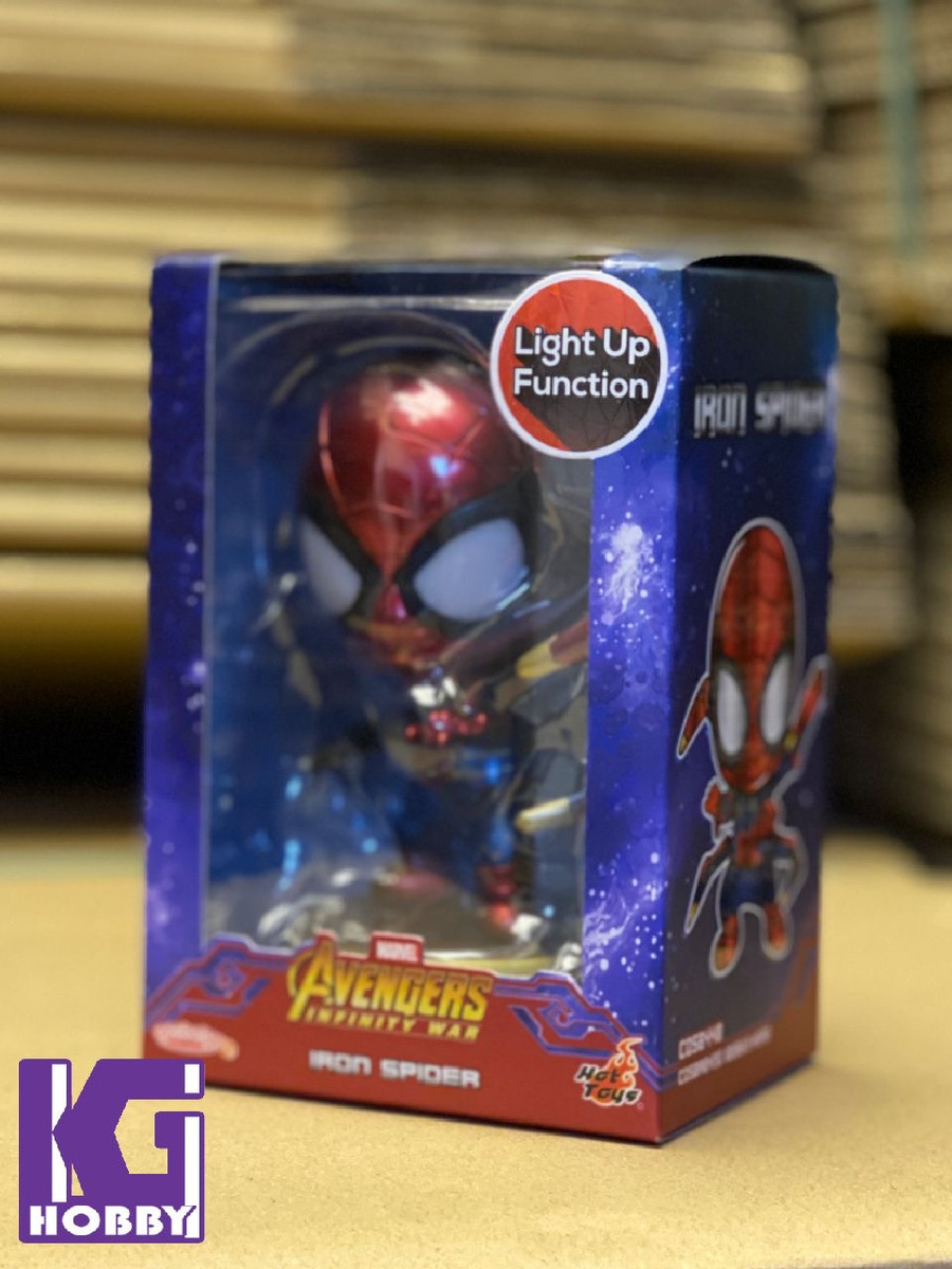 Avengers Infinity War Iron Spider Bobble Head Doll LED Light Figure Model Toy 