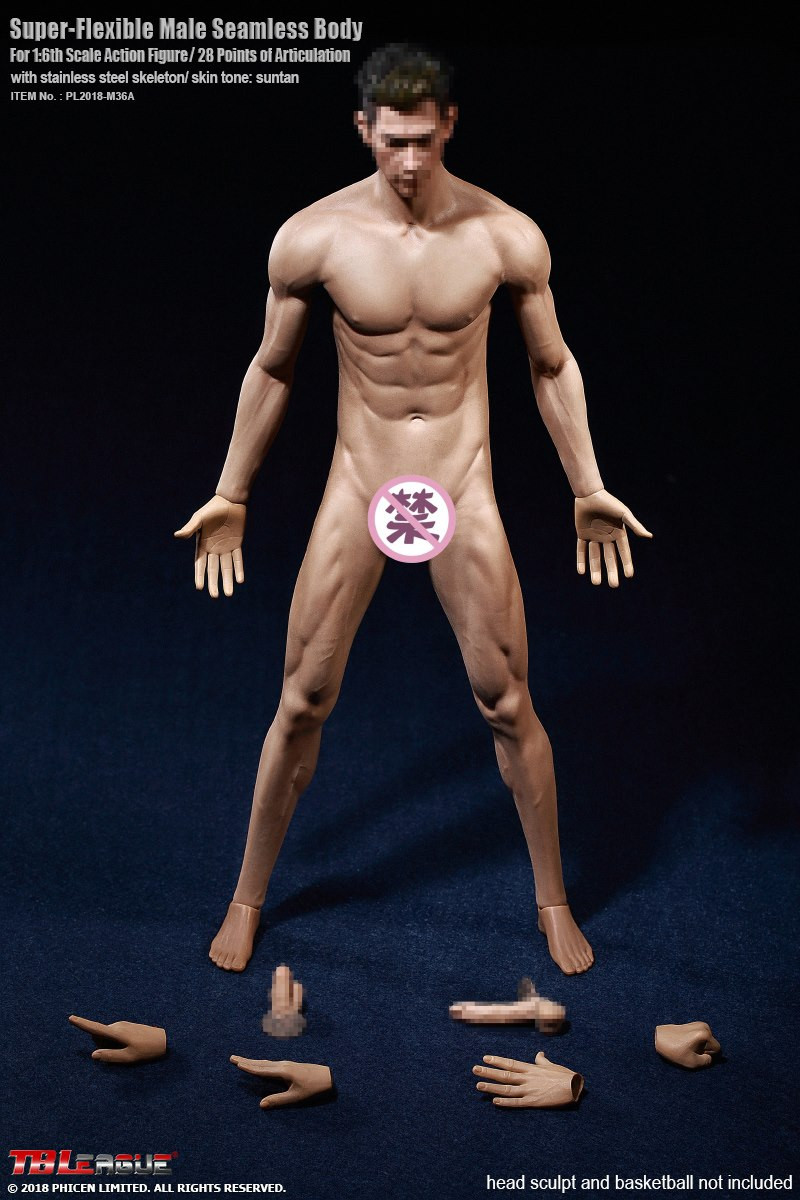 Veryhot 12 Black Nude Muscular Body NO HEAD! for 1/6 