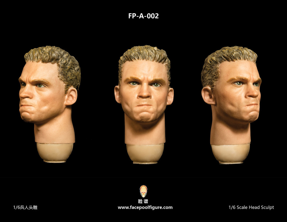 1/6 FP-SP-001 Male Head Sculpt with Expression Head Model Toy Fit 12'' Figure