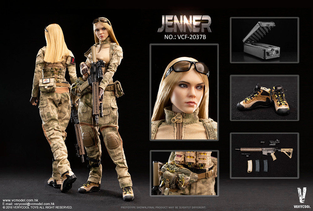 VERYCOOL VCF-2037B 1/6 Scale A-TACS FG Women Soldier JENNER Head Sculpt 